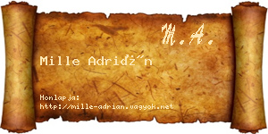 Mille Adrián névjegykártya